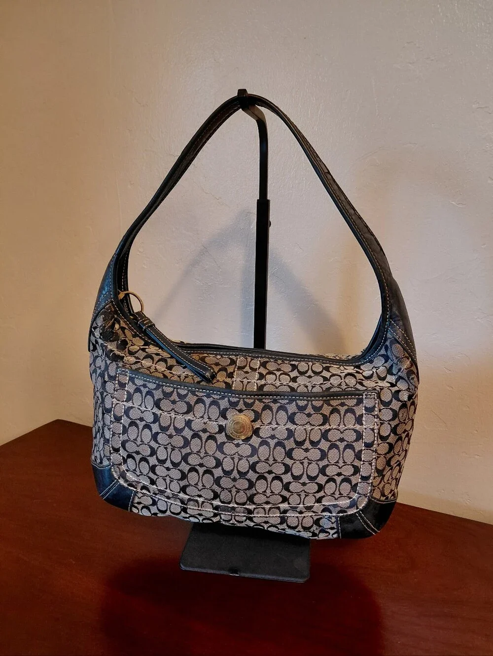 Coach Ergo Signature Hobo Shoulder Bag Style Number 11294 Blue Leather